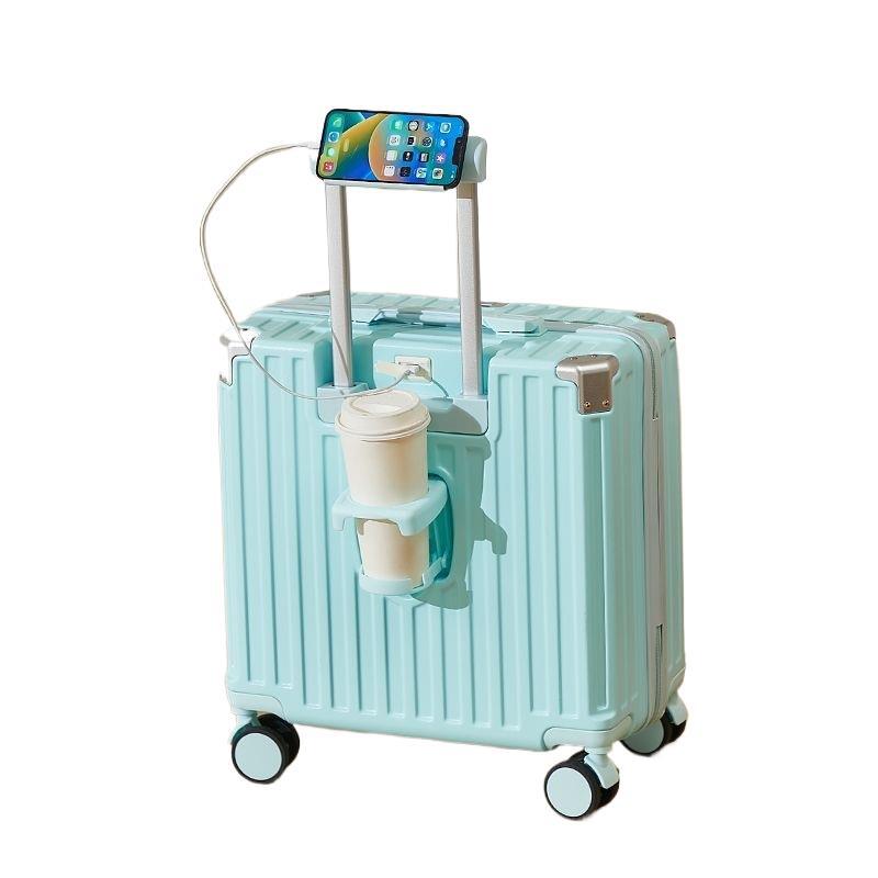 Hard-Shell Luggage With Integrated USB Port And Practical Cup Holder Bowlift