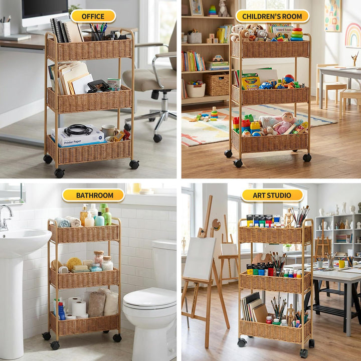 Elegant Storage Basket Made of Natural Rattan Bowlift