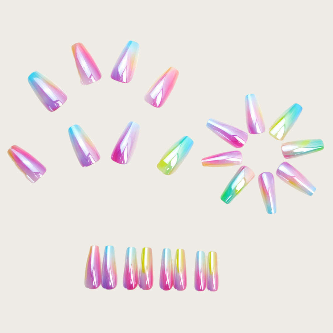 Elegant artificial nails in holographic design Bowlift
