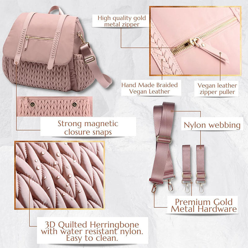 Padded backpack with braided design Bowlift