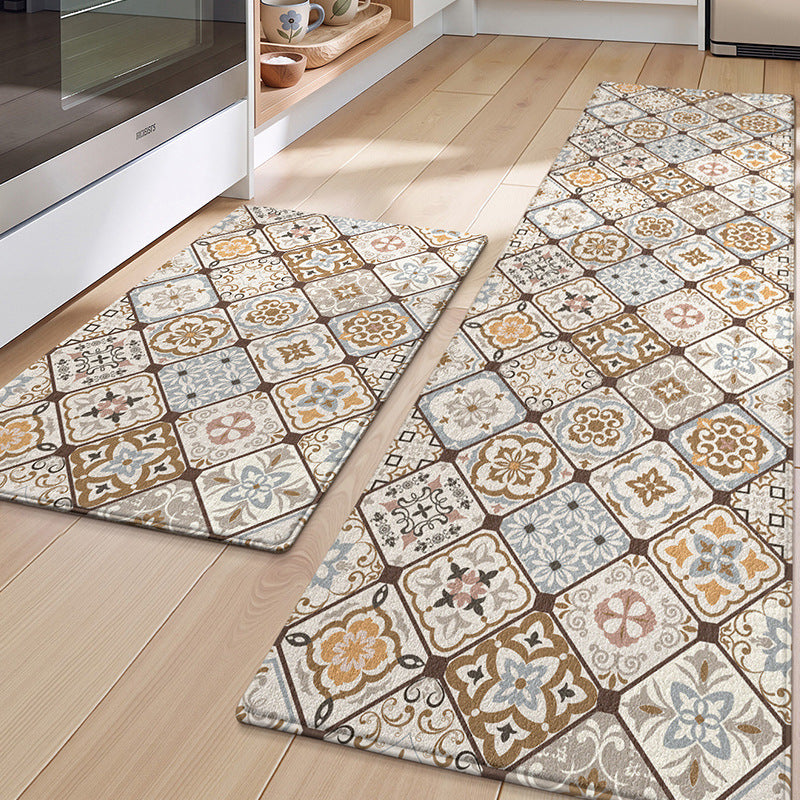 Floral Patterned Kitchen Mat Set Bowlift