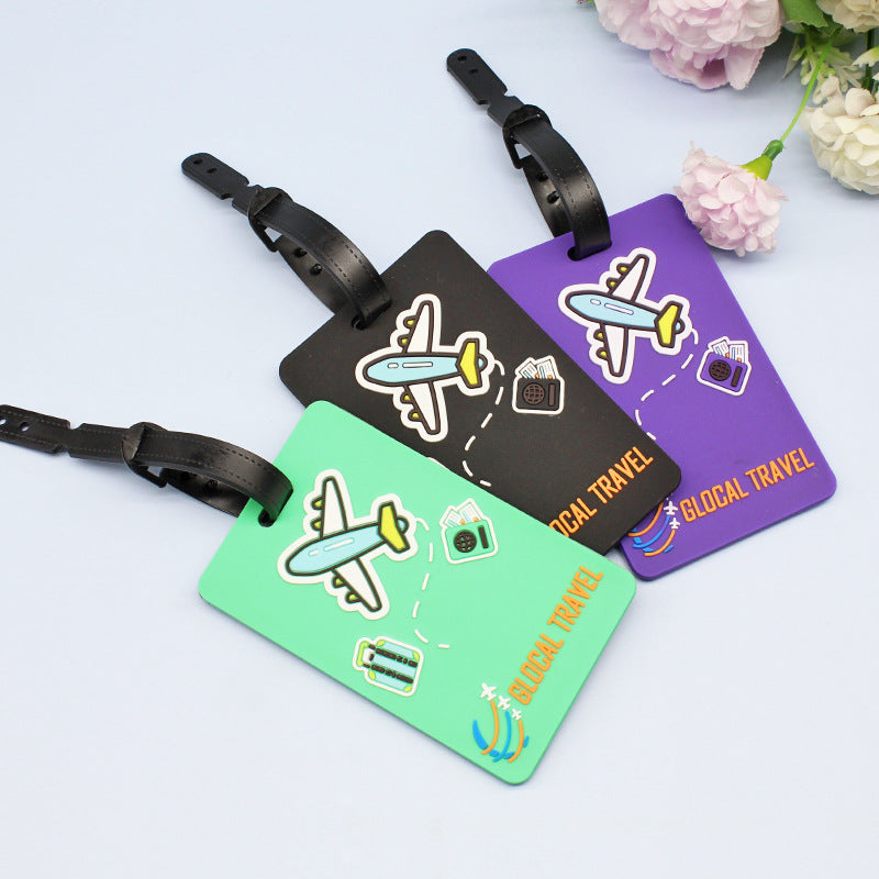 Unisex Luggage Tag with Playful Airplane Design Bowlift