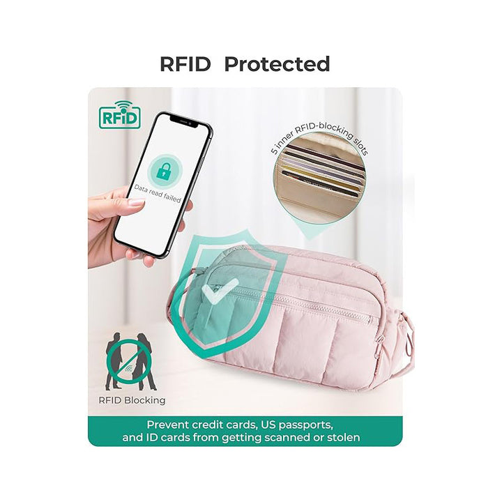 Padded shoulder bag with multiple zip pockets Bowlift