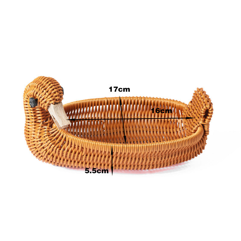 Frog-Shaped Decorative Woven Basket Bowlift