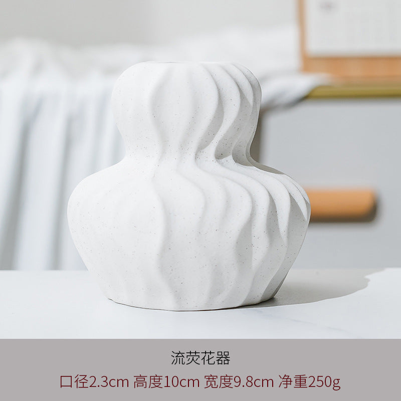 Decorative Wave-Shaped Ceramic Vase