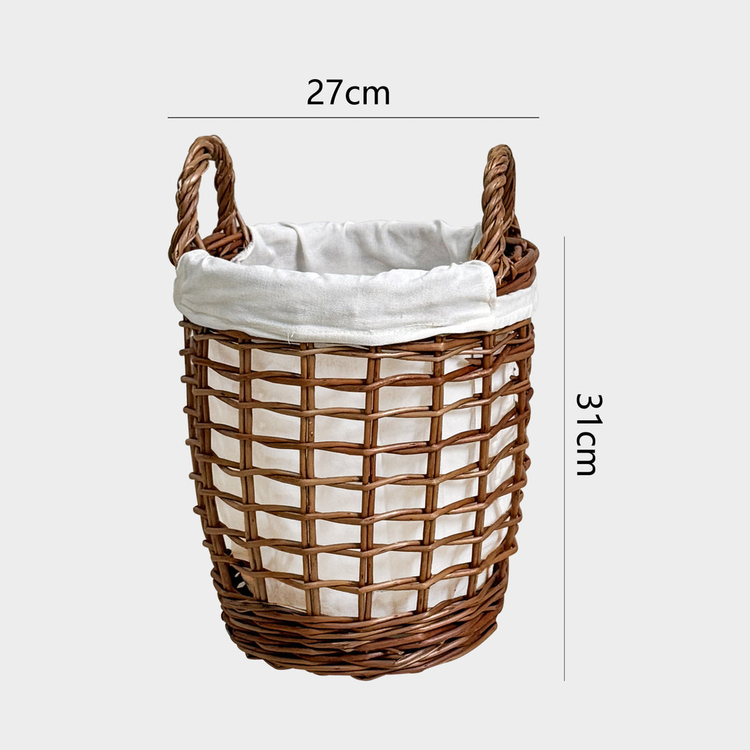 Handcrafted laundry basket with fabric cover Bowlift
