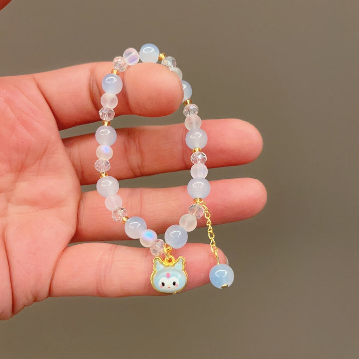 Playful bracelet with colorful glass beads and pendant Bowlift