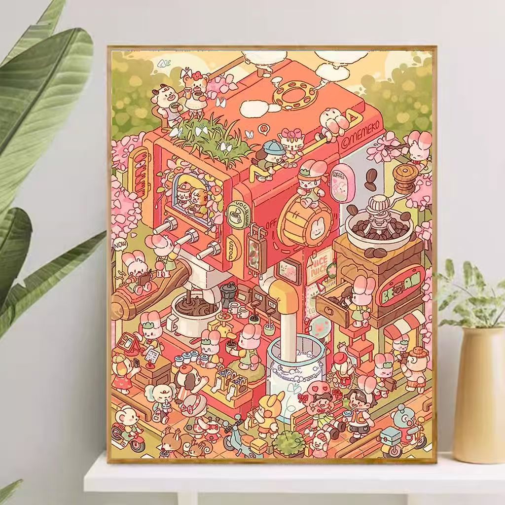 Playful Cartoon-Themed Art Canvas Bowlift