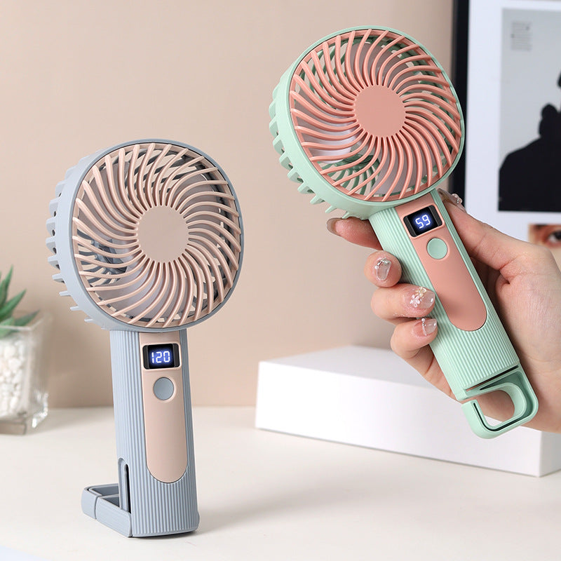 Ladies Portable Hand Fan with Digital Speed Display Bowlift