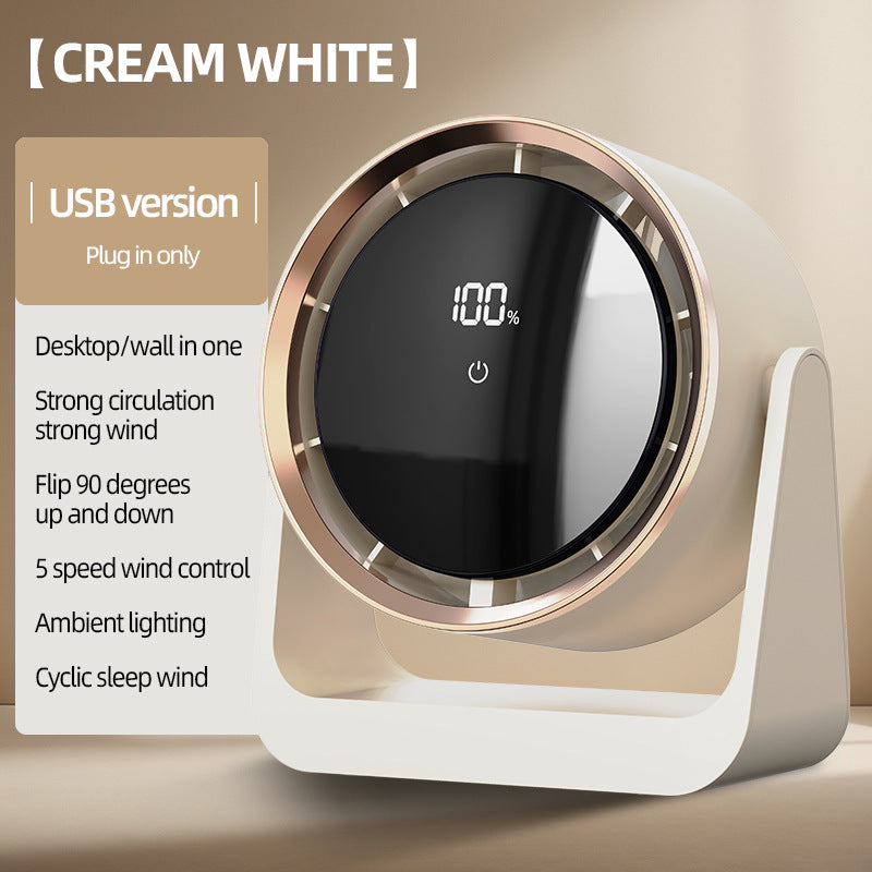 Unisex nan compact rechargeable bladeless desktop air circulator with LED battery display and tilt function Bowlift