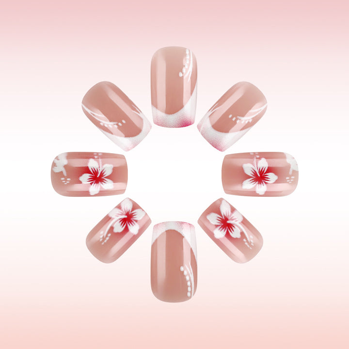 Floral Art Press-On Nails Bowlift