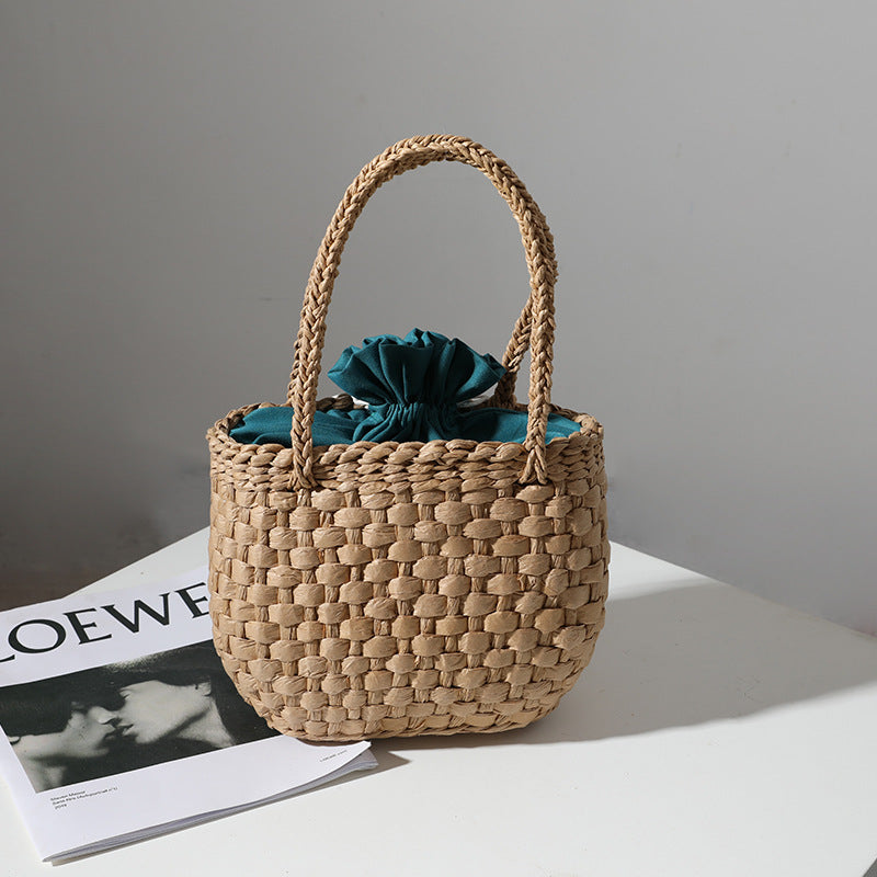 Handmade mini basket handbag with stylish woven pattern Bowlift