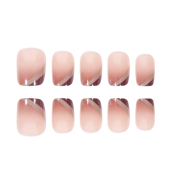 Elegant French Tip Gel Press-On Nails Bowlift