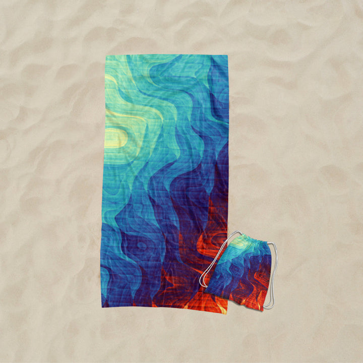 Beach towel with elaborate wave design Bowlift