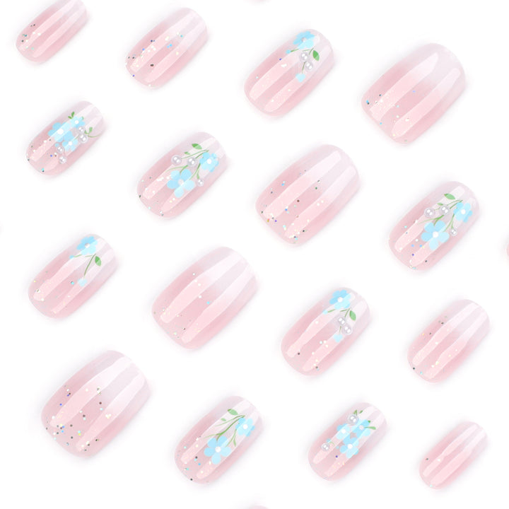 Artful nail extensions with floral design Bowlift