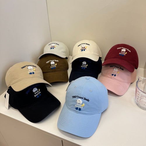Unisex Embroidered Dog-Themed Baseball Cap Bowlift