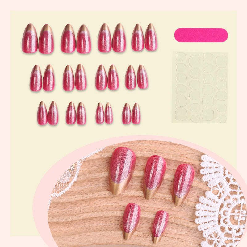 Elegant Stiletto Press-On Nail Art Set with Shimmering Gloss Finish Bowlift
