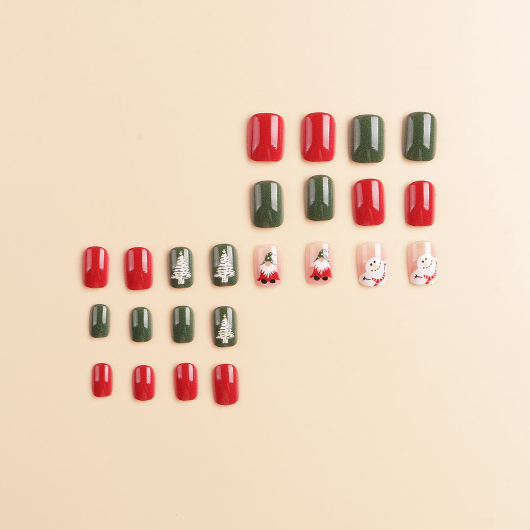 Festive Winter-Themed Press-On Nail Art Bowlift