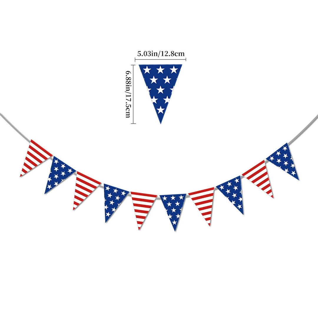 Unisex nan patriotic star and stripe multi-strand bunting garland banner set Bowlift