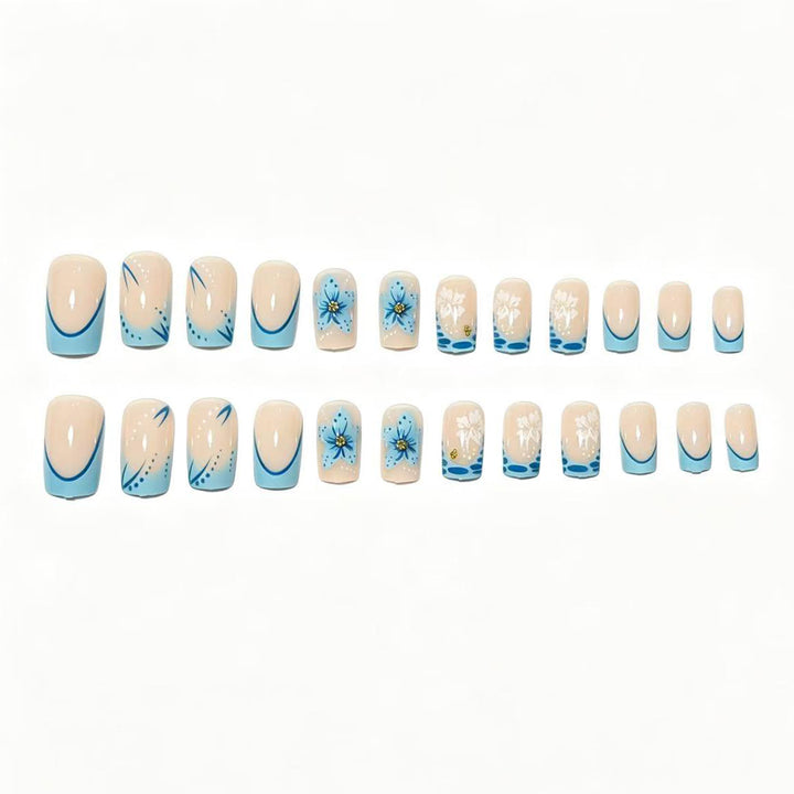 Artisan Floral Acrylic Press-On Nail Set Bowlift