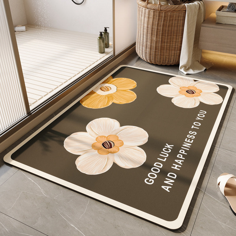 Decorative Floral Bath Mat Bowlift