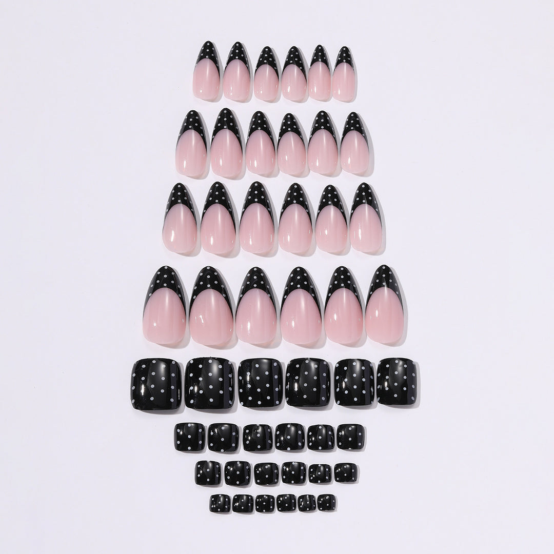 Acrylic nail set with creative tips and elegant embellishments Bowlift