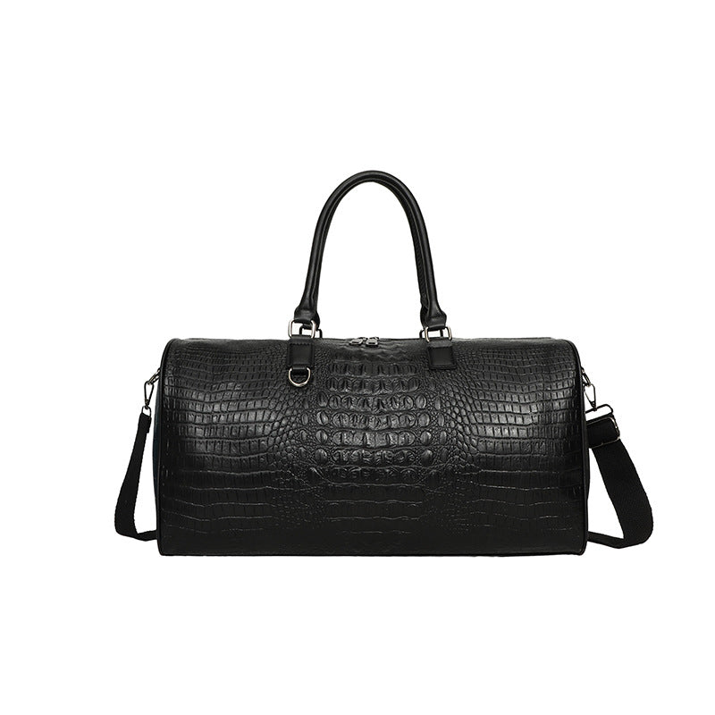 Elegant Travel Bag Made of Durable Artificial Leather with Crocodile Pattern Bowlift