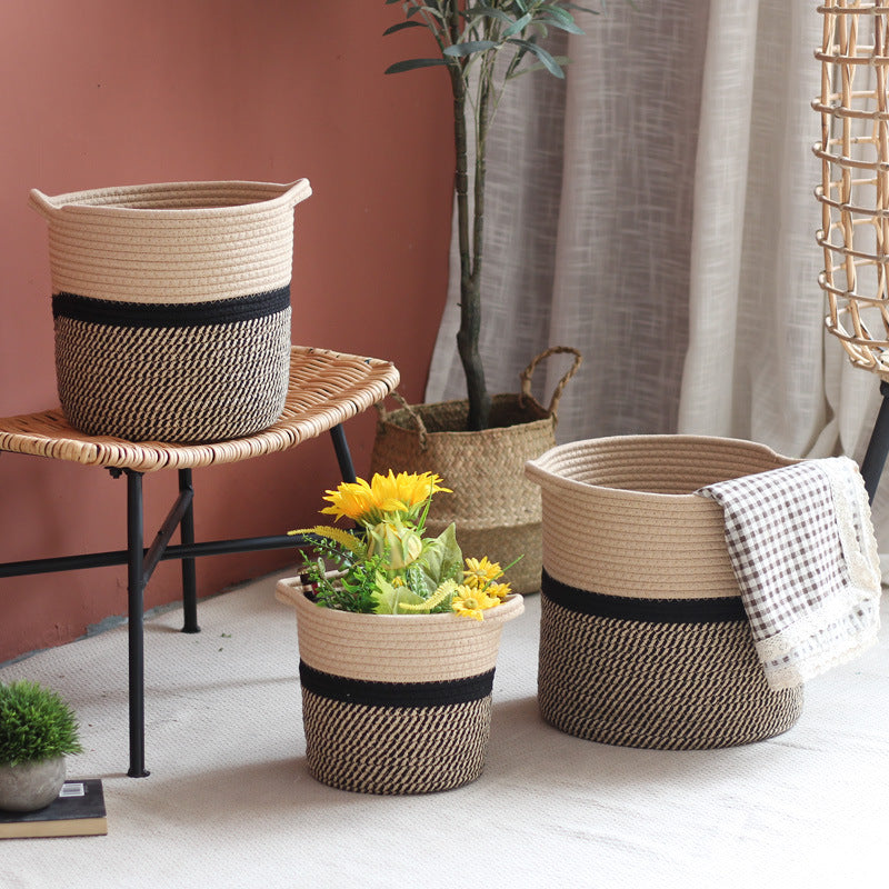 Handcrafted storage basket with handles Bowlift