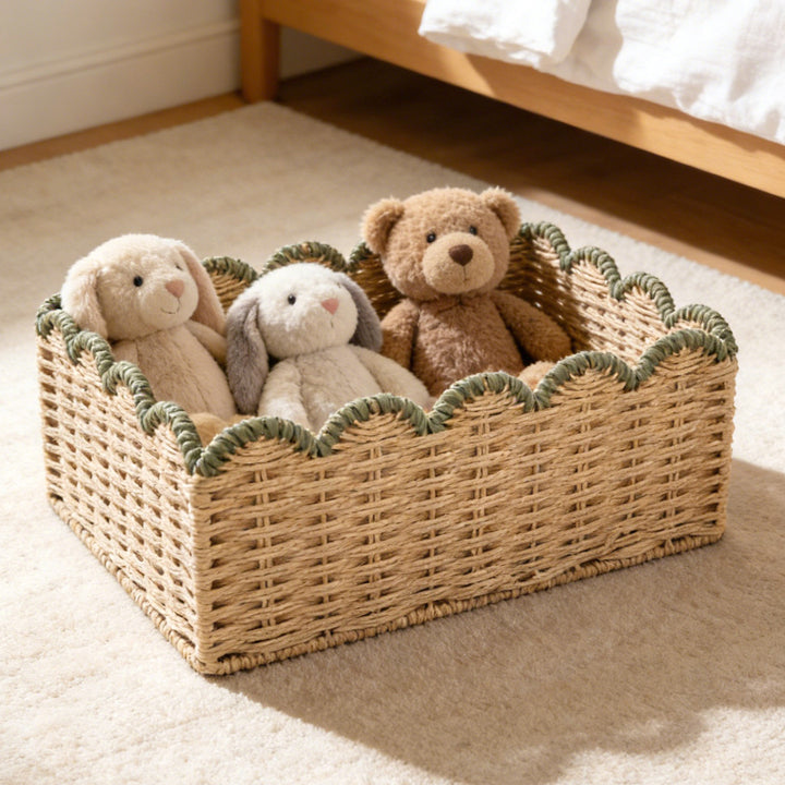 Decorative storage basket with wave edge Bowlift