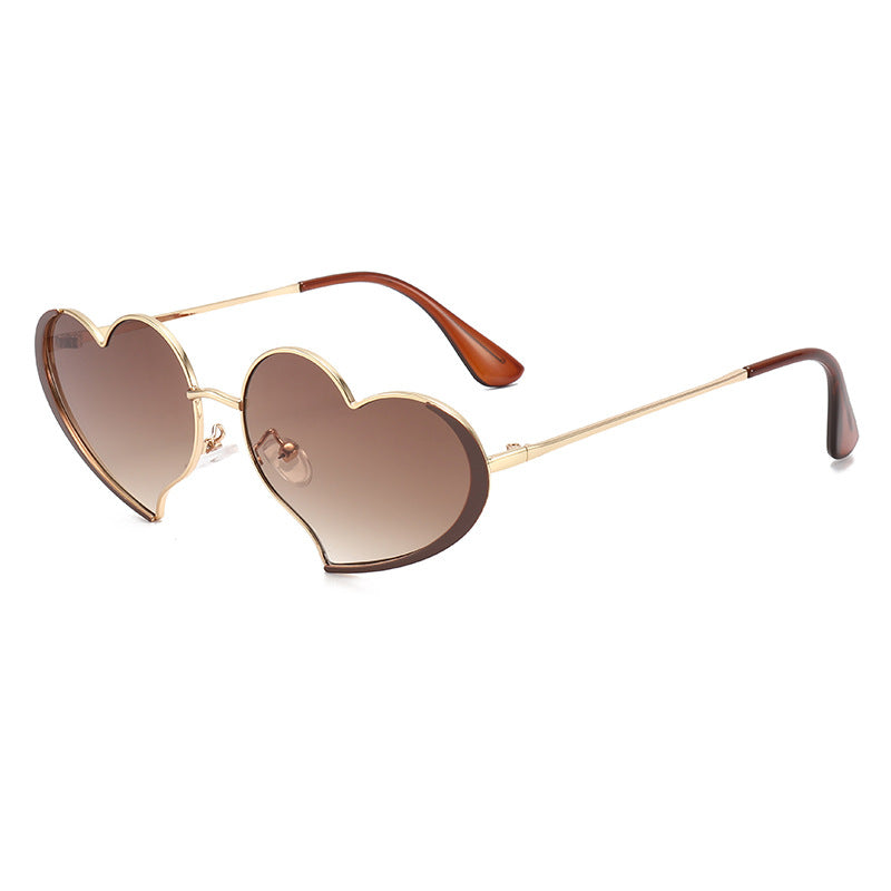 Ladies heart-shaped sunglasses with glamorous frame Bowlift