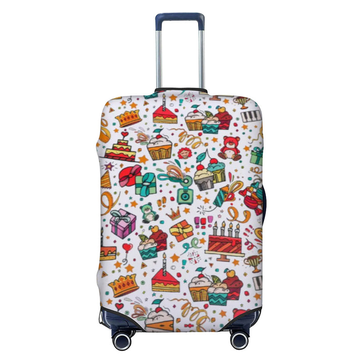 Unisex non-elastic luggage cover with graffiti print and zipper opening, stretchable protective cover with non-slip inner fastening Bowlift