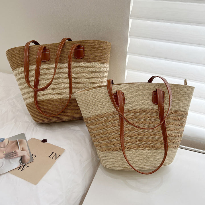 Handcrafted wicker bag with elegant leather accents Bowlift