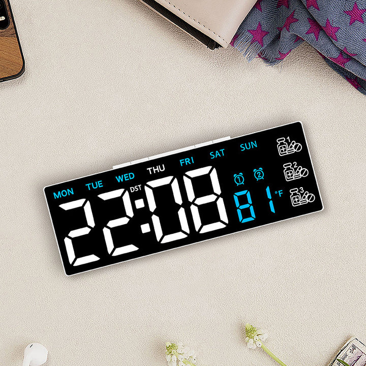 Digital LED desk clock with temperature and day of the week display Bowlift