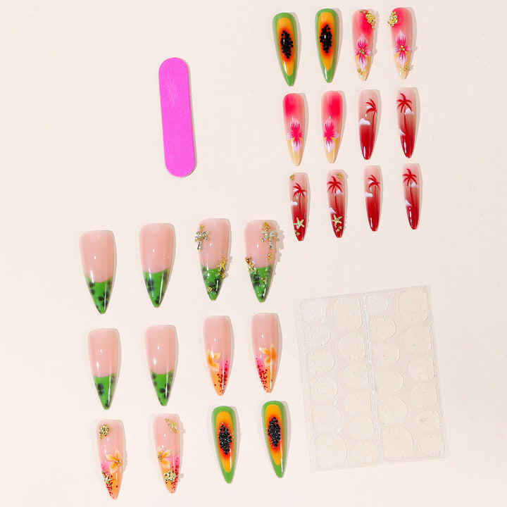 Tropical Floral Nail Art Set Bowlift