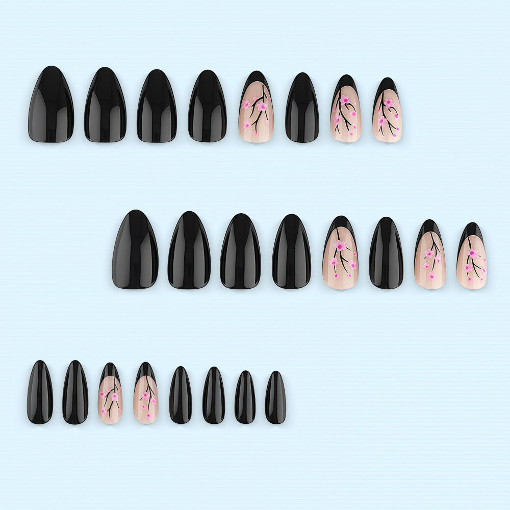 Trendy Artificial Nails with Floral Accents Bowlift