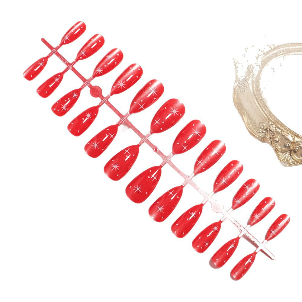 Glossy Stiletto-Shape Press-On Nail Set Bowlift