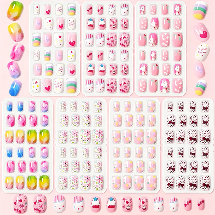 Creative Cartoon-Themed Press-On Nail Set Bowlift