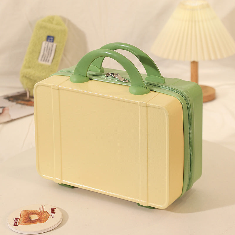 structured hard-shell vanity travel case with dual top handles and lockable zipper Bowlift