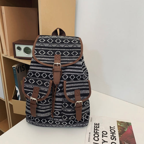 Artistic Patterned Canvas Backpack