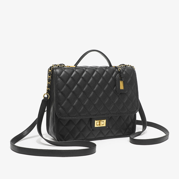 Quilted Leather Shoulder Handbag