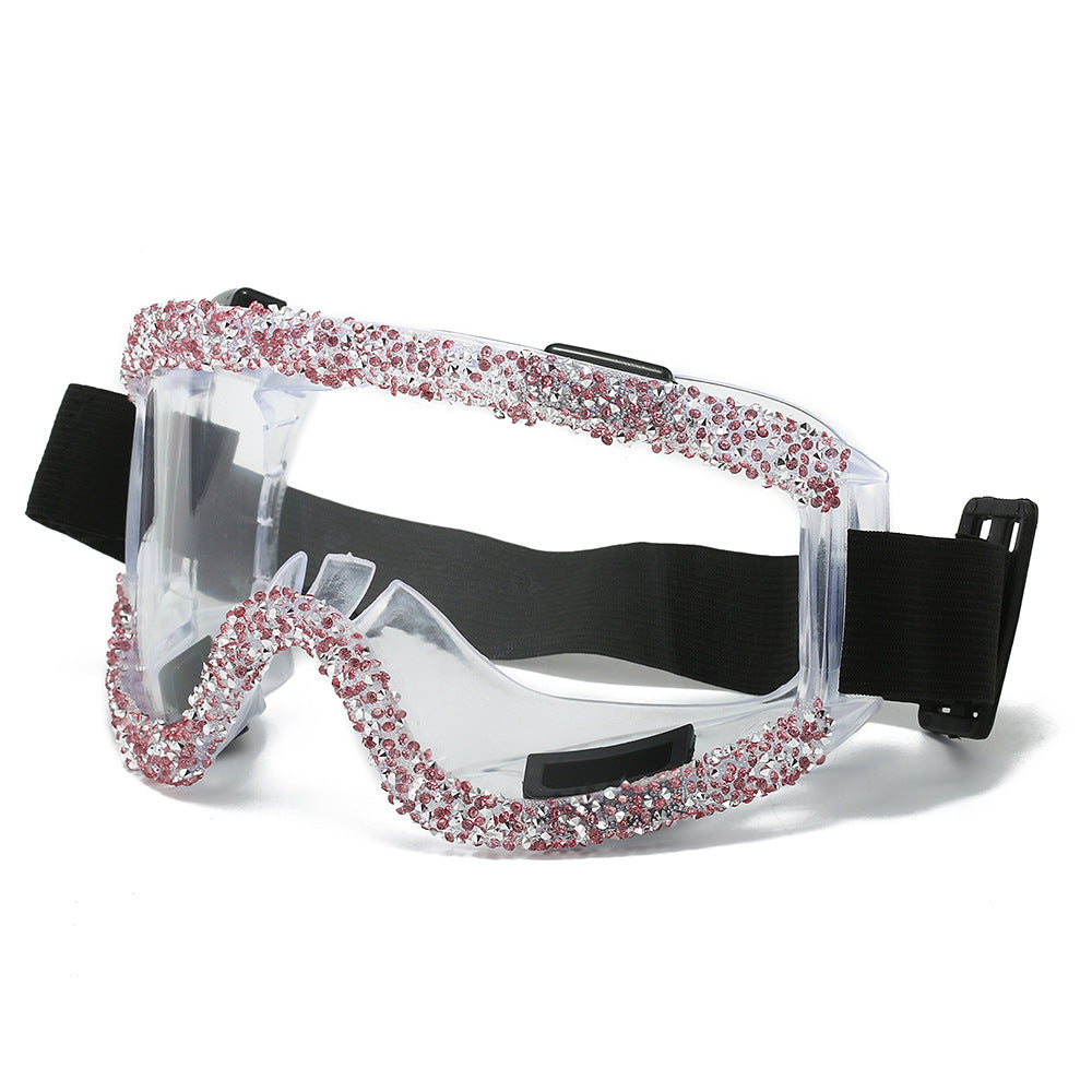 Women's glamorous ski goggles with sparkling decorative frame Bowlift