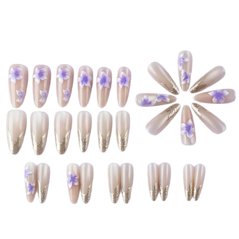 Floral Design Press-On Nails Bowlift