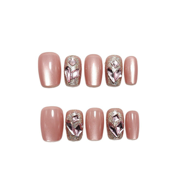 Artificial nails with glitter and crystal accents Bowlift
