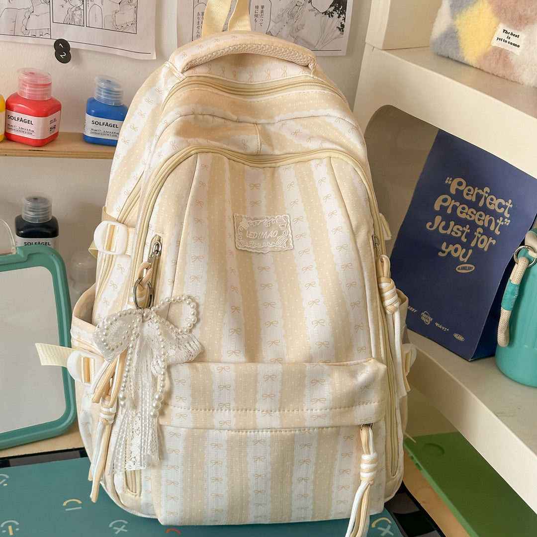Stylish Bow-Accented Casual Backpack