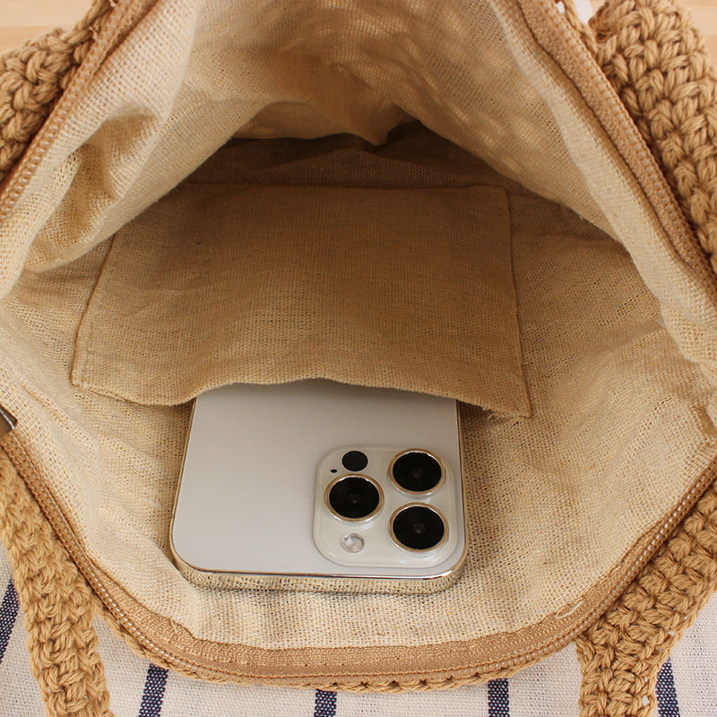 Macramé Beach Bag with Handwoven Design Bowlift