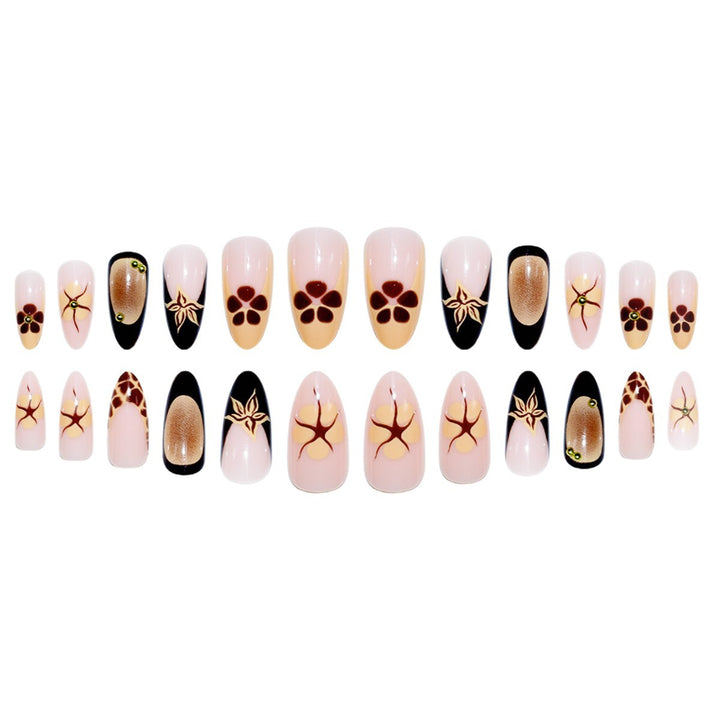 Artistic Floral Press-On Nail Enhancements Bowlift 1787913795