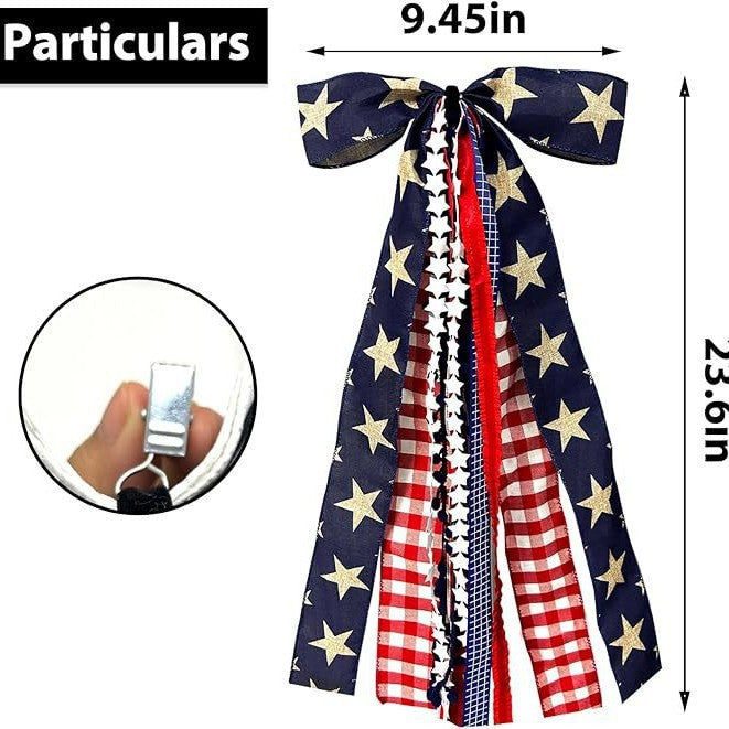 Women's Nan Hair Ruffle Bow with Long Ribbon Straps and Clip Closure Bowlift