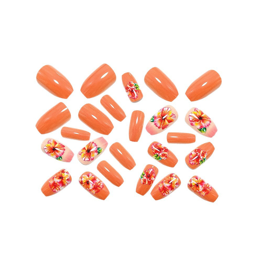 Artificial nails with floral drop design Bowlift