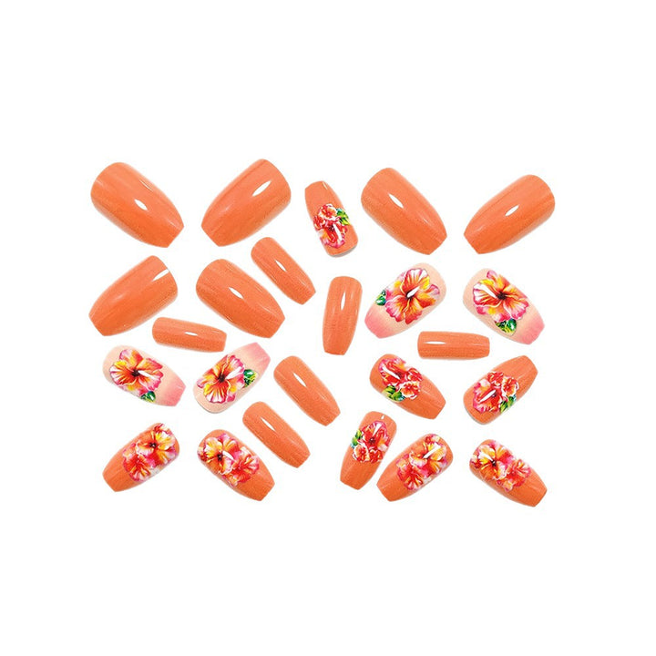 Artificial nails with floral drop design Bowlift