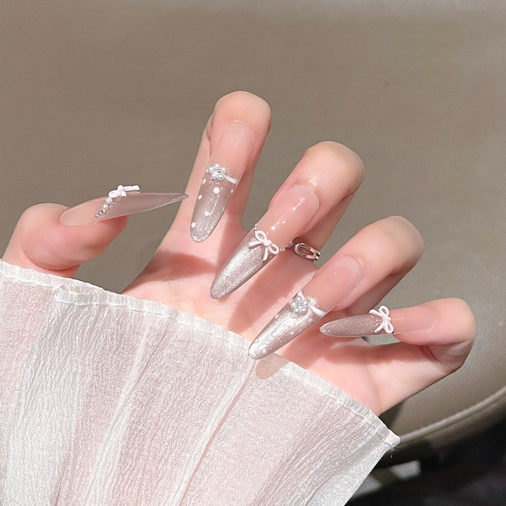 Artistic Press-On Nail Set Bowlift